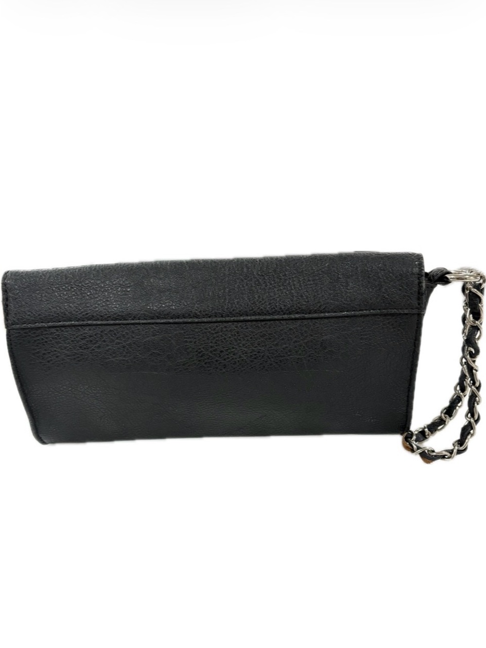 Brighton Black Envelope Clutch with Leather Woven Chain Strap - Picture 2 of 5